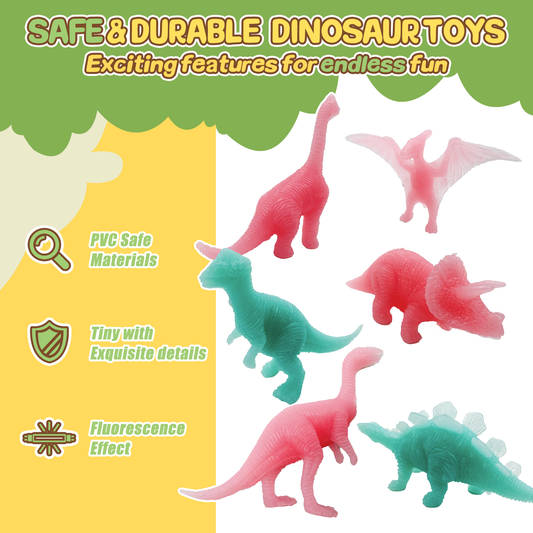 12 Pack Luminous Dinosaur Figures