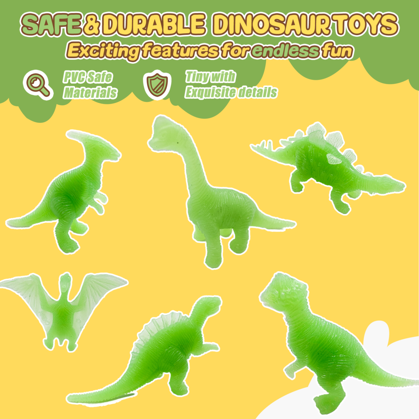 12 Pack Luminous Dinosaur Figures