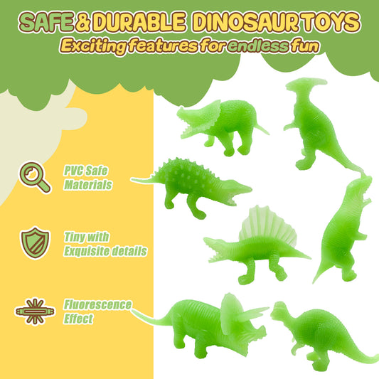 6 Pack Luminous Dinosaur Figures