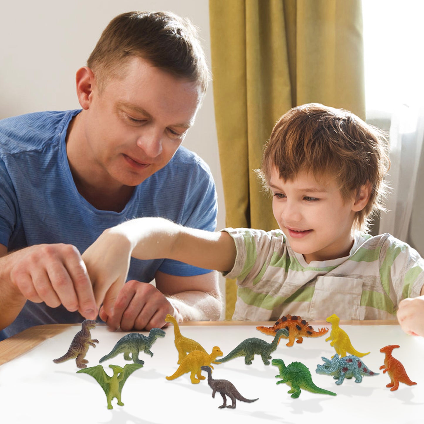 12 Pack Colorful Dinosaur Figures