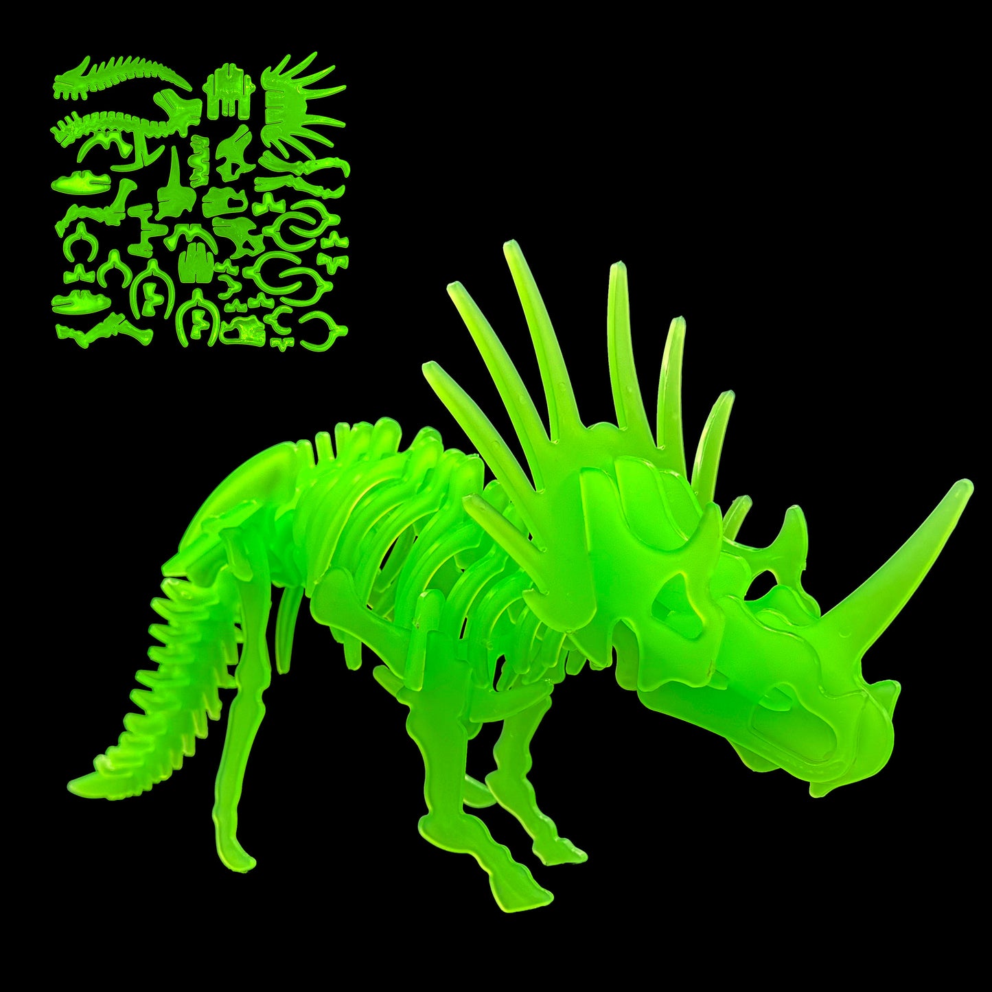 HUGRONTYCOY Glow in The Dark Building Blocks Set-Octo Ceratops